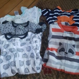 6 footie pjs 0-3 months